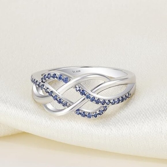 YL Celtic Knot Rings Twisted Knot Ring Birthstone Infinity Rings - December - Picture 5 of 6